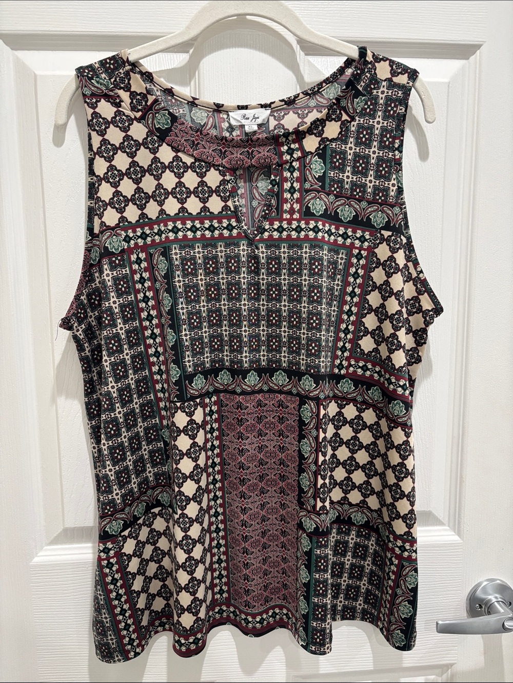 Rue Juju Patchwork Sleeveless Top Lightweight XL